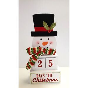 Snowman Days Til Christmas with Countdown Blocks